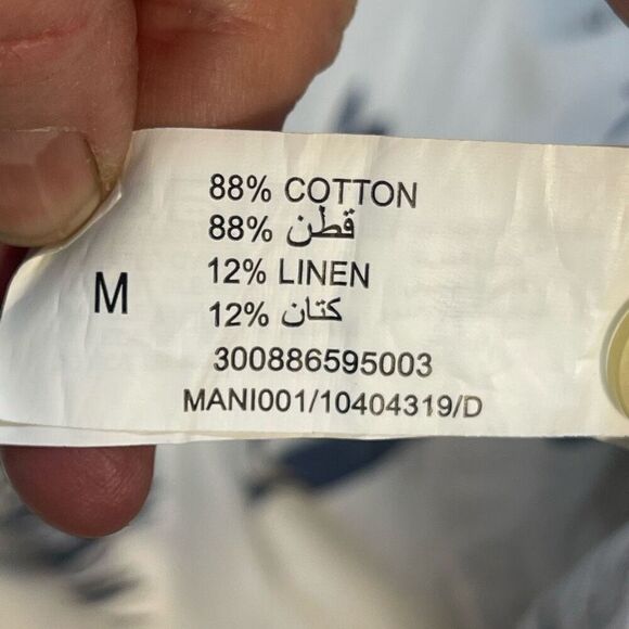 Bombay Paisley White Blue Floral Fit & Flare Button Down Shirt Dress Size Medium - Picture 5 of 8